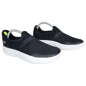 Oofos Women's OOmg eeZee Low Recovery Comfort Shoes Sneakers Black White Size 12